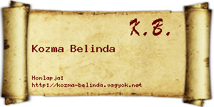 Kozma Belinda névjegykártya