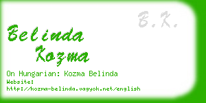 belinda kozma business card